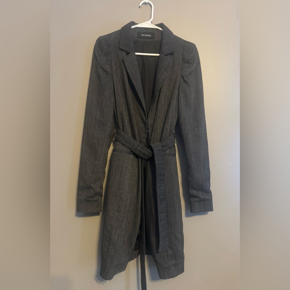 Nanushka Charcoal Trench Coat